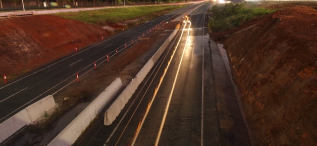 A shot of the highway reopened following the completed demolition works.