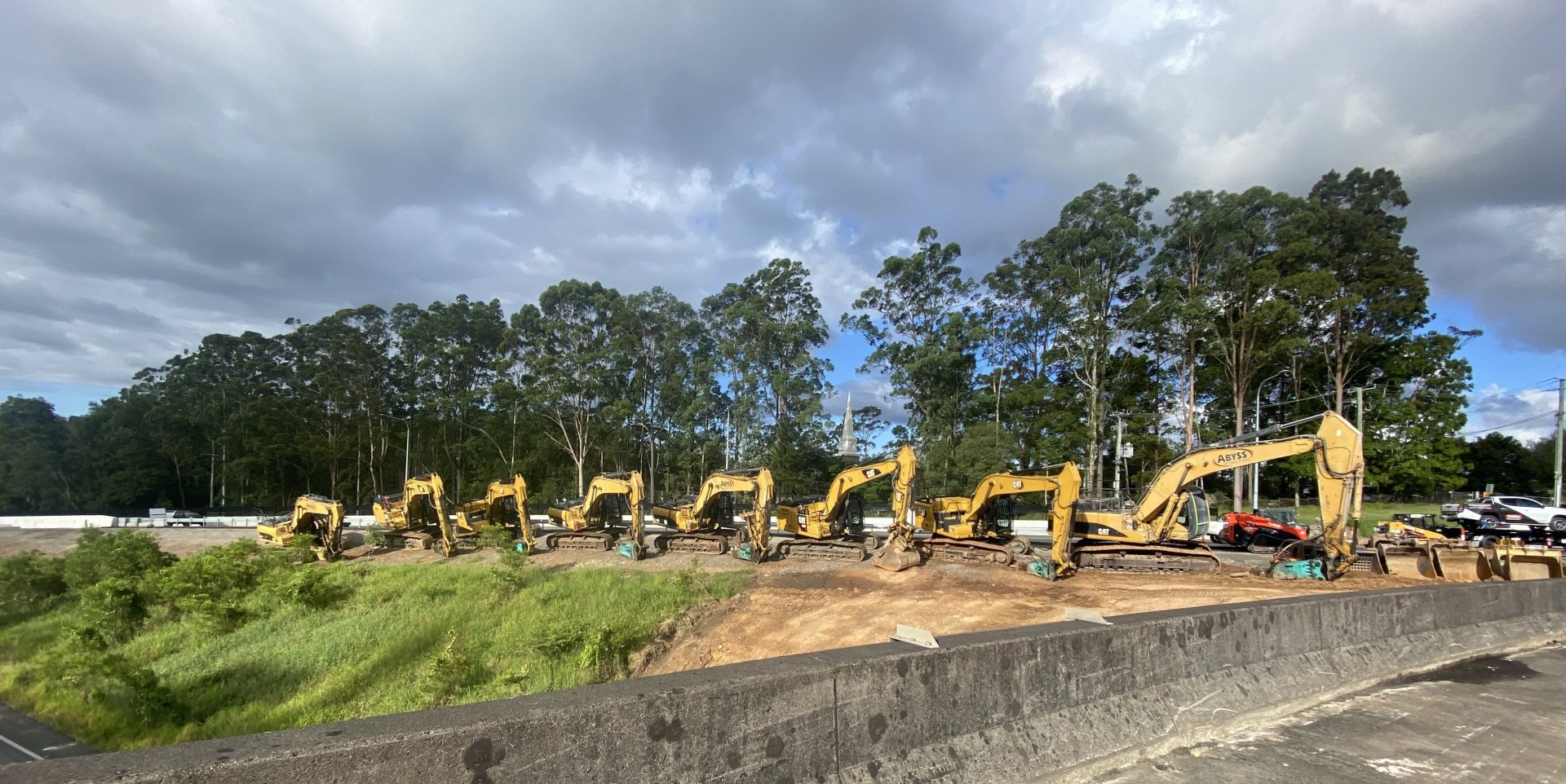 The impressive line up of Abyss' machines used across this fast paced project.