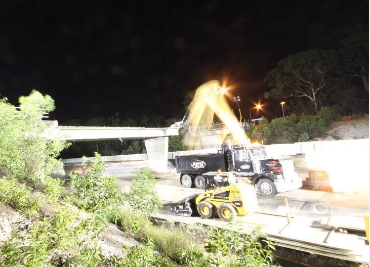 Pumicestone Bridge during demolition