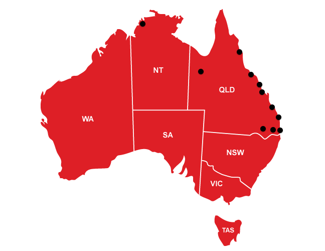 Map showing Demolition in Queensland and demolition in Northern Territory Demolition in Queensland and demolition in Northern Territory