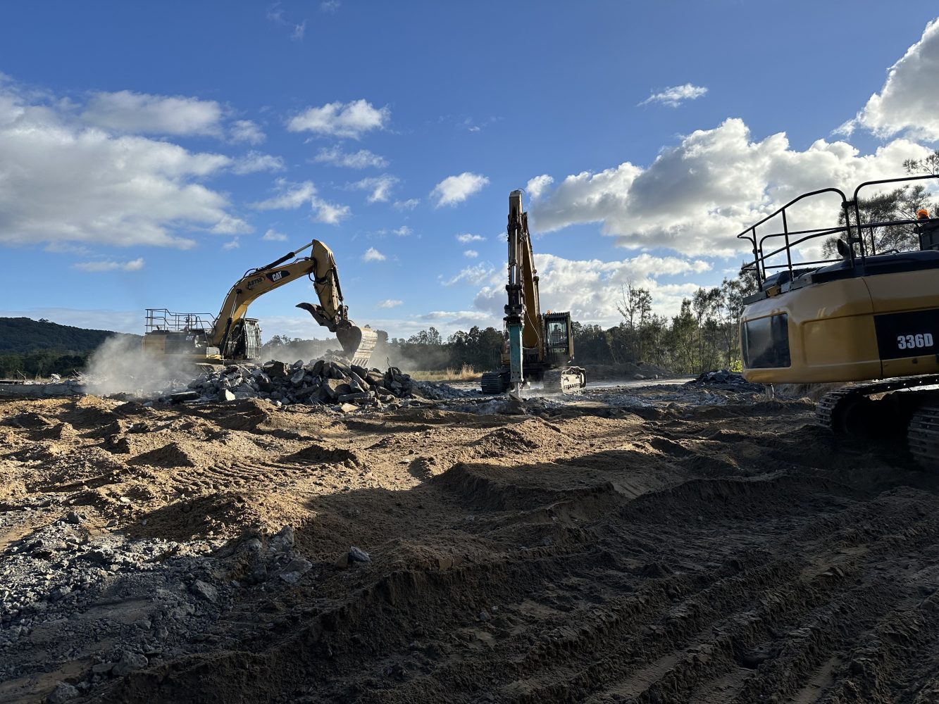 Chinderah Concrete Plant Demolition with excavators