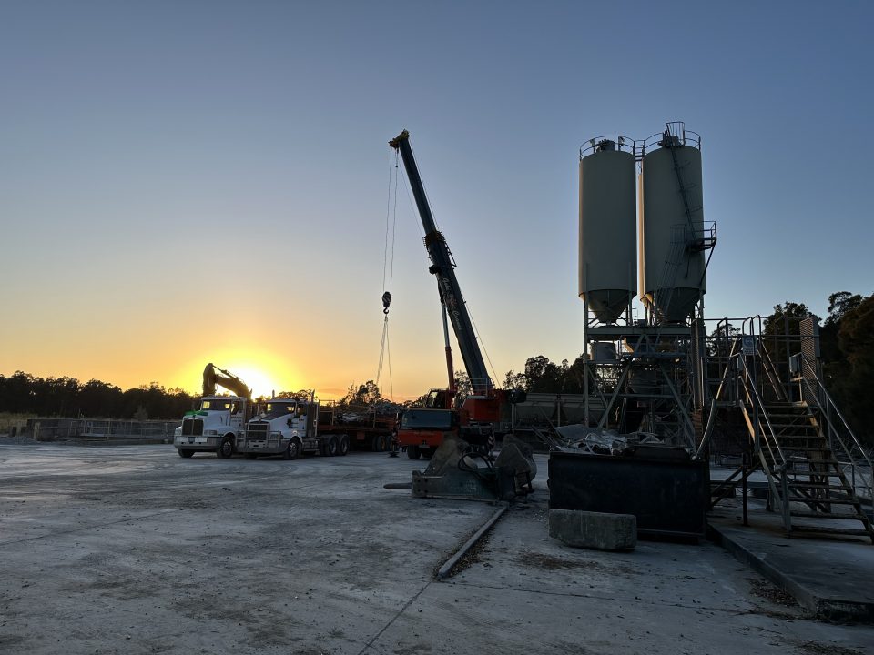 Chinderah Concrete Plant Demolition with cranes