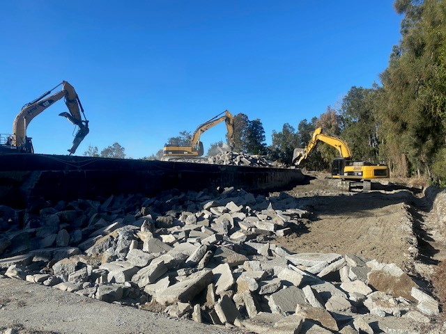 Chinderah Concrete Plant Demolition with excavators
