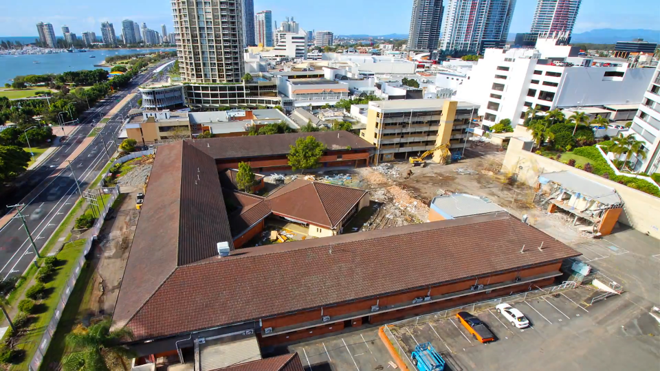 Demolition of old university buildings